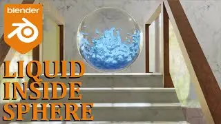 LIQUID INSIDE SPHERE (RIGID BODY, FLUID SIMULATION, BLENDER 2.83)