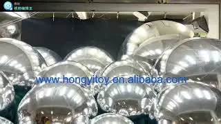 giant silver inflatable mirror ball