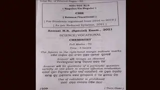 Chemistry chse board question 2021 
