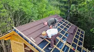 LOG CABIN Build - S2E8: LOG CABIN ROOFING Was a Huge Project