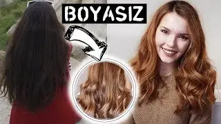 SAÇLARIMIN RENGİNİ BOYASIZ NASIL AÇTIM? 🍊