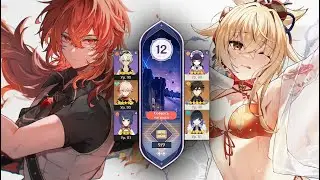 С1 Дилюк - C0 Ёимия | 4.3 Spiral Abyss Floor 12 | Genshin Impact
