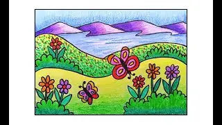 EASY SCENERY DRAWING/HOW TO DRAW SCENERY/SCENERY DRAWING STEP BY STEP@shailajashitole4856