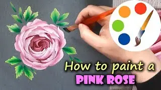 How to paint a Pink Rose, One Stroke, Tutorial