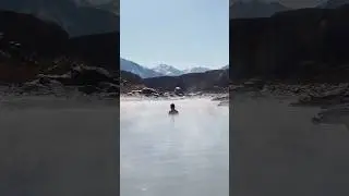 Hot spring on the very edge of our country, wild jacuzzi in Enilchek🏔️