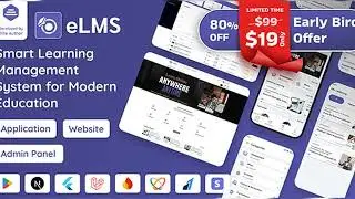 eLMS Online Learning Management System LMS with Flutter, Laravel & Next js
