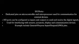 Input/Output Ports and Peripherals