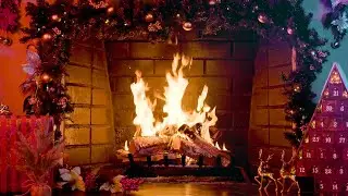 Christmas Yule Log Fireplace 