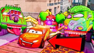 Epic Escape From Lightning McQueen Eater Giant Bot, Spider Eater, Fritter Eater in BeamNG
