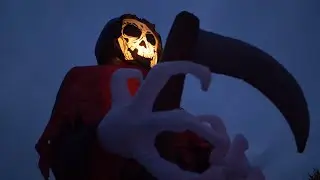 Customer builds haunted house using cardboard boxes