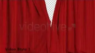 Red Curtains Opening with Alpha Channel