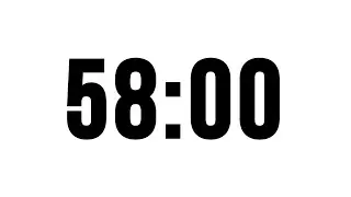 58 Minute Timer Without Music, Simple Countdown With Alarm At The End