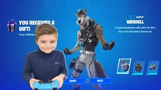Gifting My 9 Year Old Kid NEW Fortnite Skin Bundle Unlocking WENDELL & WALNUT Skin Bundle