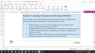 FREE CASHFLOWS VALUATION EQUITY INVESTMENTS ANALYSIS
