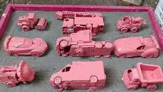 Membersihkan Mainan Mobil Balap, Truk Molen, Bus Tingkat, Kereta Api, Slender, Forklift, Ambulance