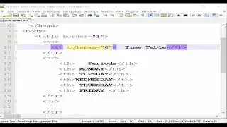 HTML tutorial ! How to create a School TimeTable in HTML
