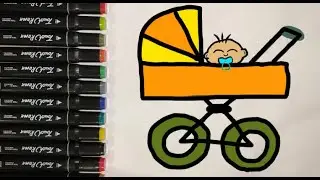 КАК НАРИСОВАТЬ КОЛЯСКУ/РИСУЕМ ЛЕГКО И ПРОСТО