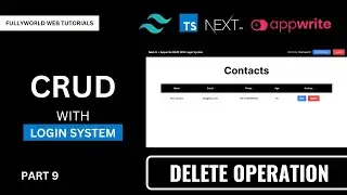 #9 Delete Operation | NextJS + Appwrite CRUD With Login System