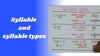 what is syllable and what are syllable types?