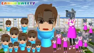 Yuta Mio Mia Sang Penolong Jadi Raja Skibidi Toilet Raksasa🚽Raja Cameraman Biru Pink | Sakura School