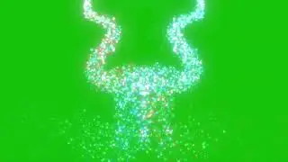 Green Screen Background, Glowing Particle Heart Design