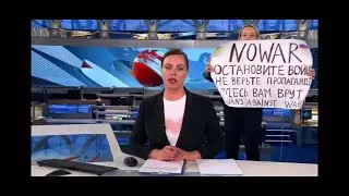 Девушка ворвалась с антивоенным плакатом «Нет войне!» в прямой эфир на Первом канале