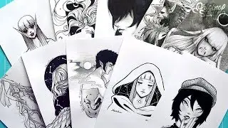 Mi Inktober 2017 + Tip para hacer brillo en el cabello con el PIGMA Brush