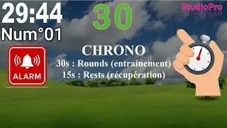 PPG chrono de 30mn d'entrainement dont 30s d'exercice et 15s de récupération