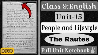 Class 9 English unit 15 || People and Lifestyle || The Rautes || full exercise notebook 2080✅