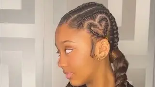 ℍ𝔼𝔸ℝ𝕋 𝔹ℝ𝔸𝕀𝔻𝕊 💕tutorial #reels #tiktok #braids #braidstyles #heartbraids #sleekponytails