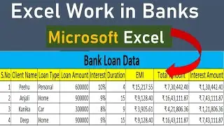 Excel Work in Bank | Data Entry in Excel | MS Excel | Loan Calculation | EMI