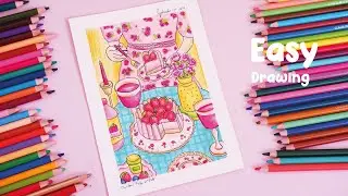 Draw with Me: Aesthetic Dessert Art Using Deli Colored Pencils | Episode #1