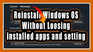 Reinstall Windows OS without losing Apps and Settings / Repair windows OS easily