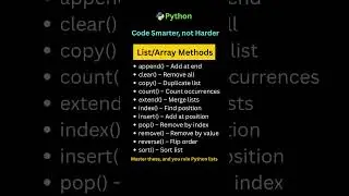 Top 11 Python List Methods | Python Tutorials 