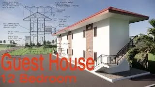Gambar Perencanaan Lengkap Penginapan -  Guest House 12 kamar 2 Lantai
