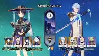 C0 Wanderer Hypercarry & C0 Ayato Hyperbloom | 4.4 Spiral Abyss | 9 Star | Genshin Impact