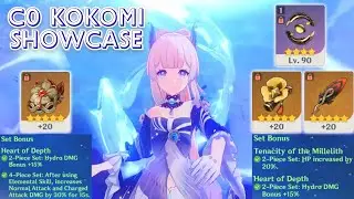 C0 Kokomi Showcase Prototype Amber no buffs (4pc hydro / 2pc hydro 2pc tenacity) | Genshin Impact