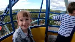 ГПКиО.Колесо обозрения г.Белогорск.Вид с высоты птичьего полёта.Один оборот колеса примерно 7 минут)