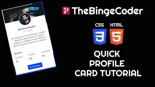 How To Make  Profile Card or Profile Widget - Full HTML/CSS3/SASS Tutorial | #1