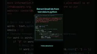 extract email id from text in Python #python #coding #python #code #pythontricks #trending #shorts