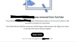 Your Suspended Terminated channel, wasn’t following our policy on Spam deceptive practices and scams