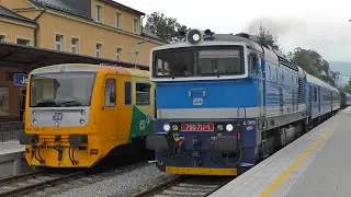 Vlaky a posun ve stanici Jeseník