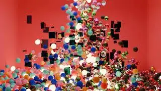 BALLS FALLING INTO BOX #satisfying #blender [MARBLE RUN #8]