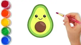 Learn to draw avocado/ Учимся рисовать авокадо/ Avokado chizishni o'rgan/ Aprende a dibujar aguacate