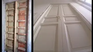 FULL VIDEO. Restoration of old wooden interior doors in 1909. PVA sawdust chalk. Painting