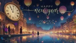 Happy | New | Year| 2025, नए साल की शुभकामनाएँ | Glowing Dust Particles Background Looped Animation