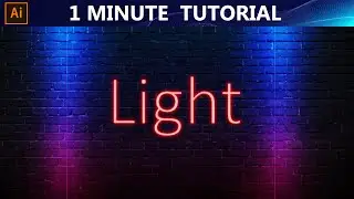 1 Minute Trick in Illustrator - Light effect typography (Neon)