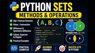 CS306P LAB 10 | Python Sets and Set Methods Explained | Union, Intersection & Difference