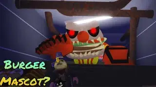 Running away from this evil burger mascot in a fast food restaurant ( Roblox Mr fast foods )