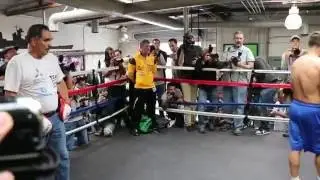 Explosive Golovkin training with trainer Abel Sanchez before Monroe fight